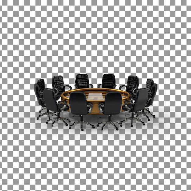 PSD 3D-Bürostuhl auf isoliertem und transparenten Hintergrund