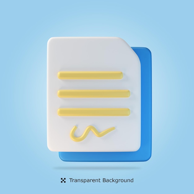 PSD 3d Business Document isolé dans le rendu 3d