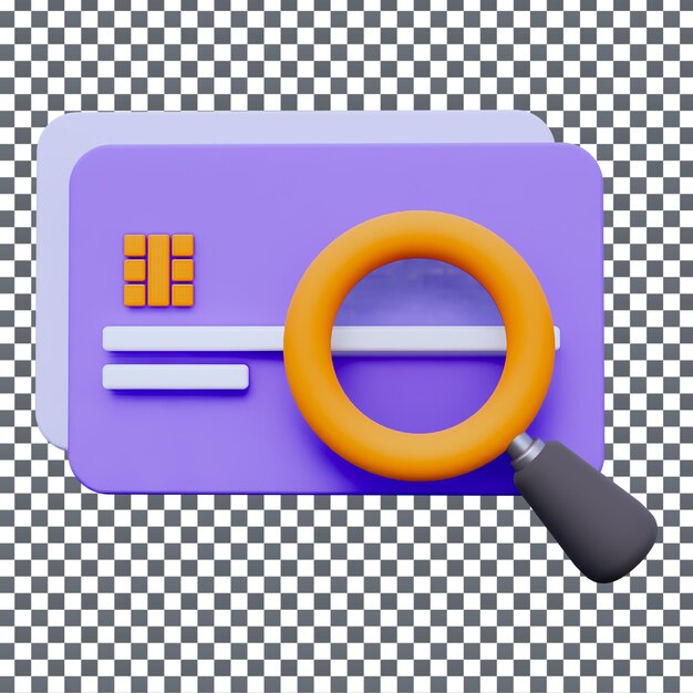 PSD 3D Búsqueda de documentos icono en fondo aislado y transparente