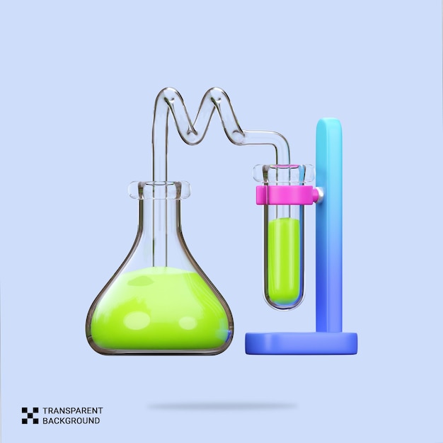 PSD 3D Cartoon Chemistry Laboratory Setup