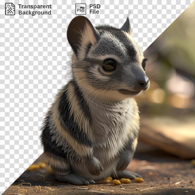 Psd 3d-cartoon numbat auf der suche nach termiten im wald