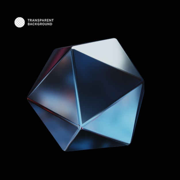 psd 3d chrome abstract shape brutalist futuristic style 3d illustration