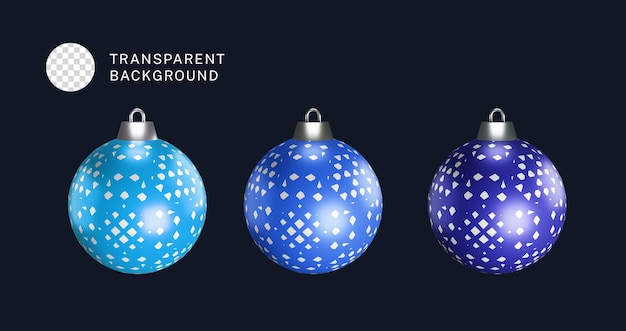 PSD psd 3d collection de boules d'arbre de noël