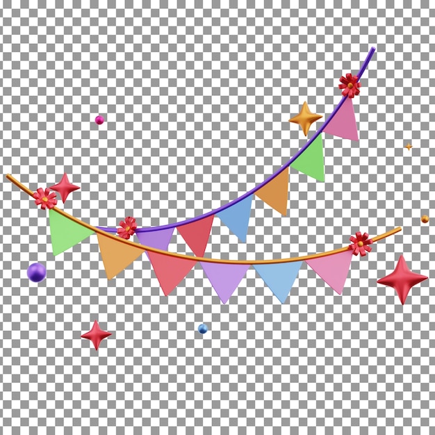 PSD 3D-Confetti-Symbol auf isoliertem und durchsichtigem Hintergrund