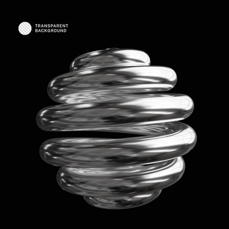 PSD psd 3d cromo forma abstracta estilo futurista brutalista ilustración en 3d