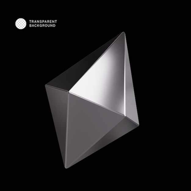 PSD 3d cromo forma abstracta estilo futurista brutalista Ilustración en 3D