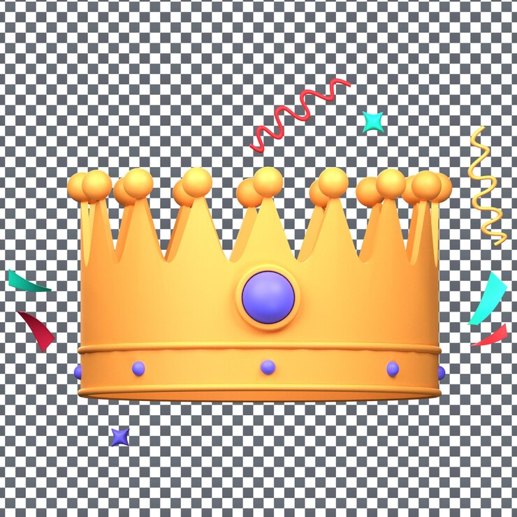 PSD psd 3d crown icon on isolated and transparent background