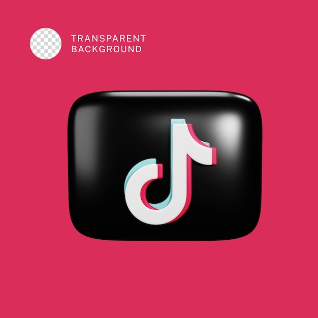PSD 3d cuadrado con logo de TikTok