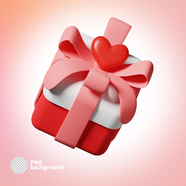 PSD-3D-Darstellung des isolierten Symbolillustrationskonzepts „Liebesgeschenk“.