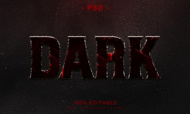 psd 3d editable text and logo effect style mockup with dark abstract background