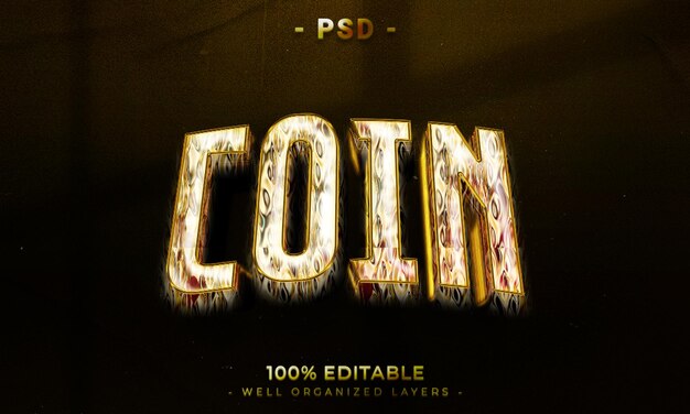 psd 3d editable text and logo effect style mockup with dark abstract background