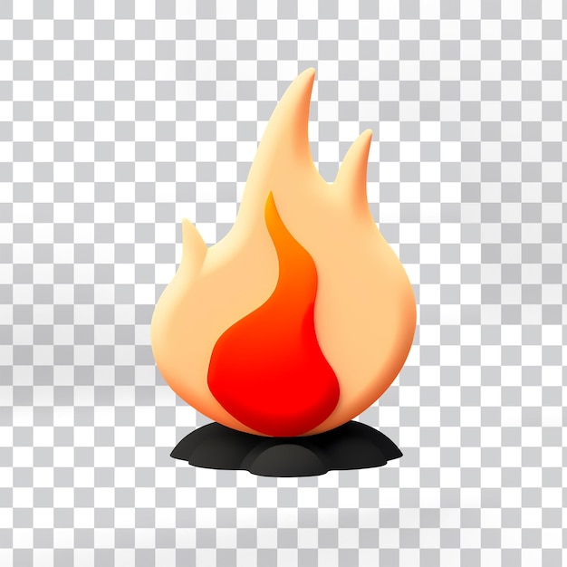 Psd 3d eine feuerillustration png herunterladen