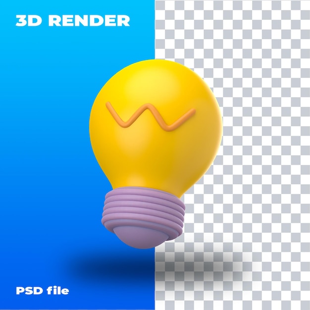 PSD 3d energia lâmpada de iluminação ideia de iluminação inovadora criativa elétrica elétrica
