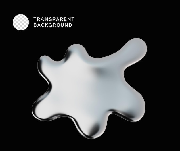 PSD 3d flüssige glänzende Chromblase
