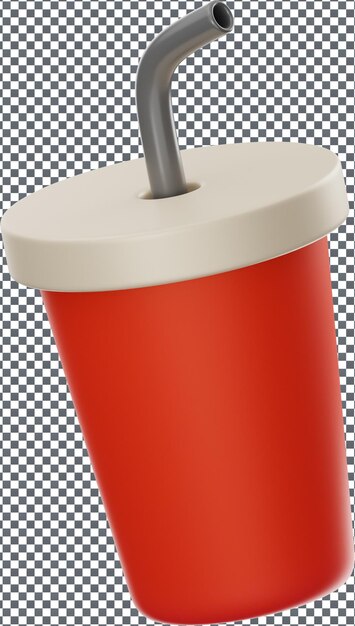 PSD 3D Frutas Icono de bebida en fondo aislado y transparente