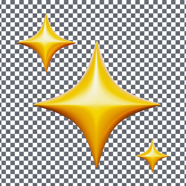 PSD 3D Funkelndes Symbol auf isoliertem und transparenten Hintergrund