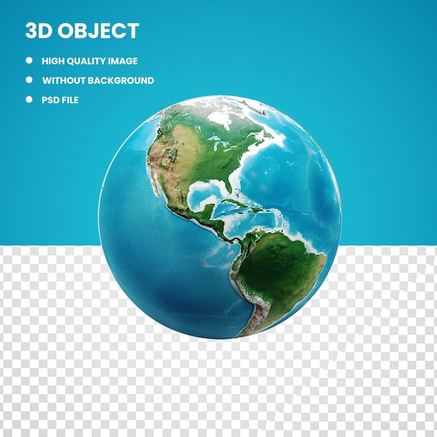 PSD 3D-Globe-Karte PNG-Transparenter Hintergrund