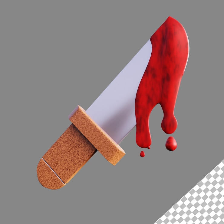 PSD psd 3d gratuito bloody knife