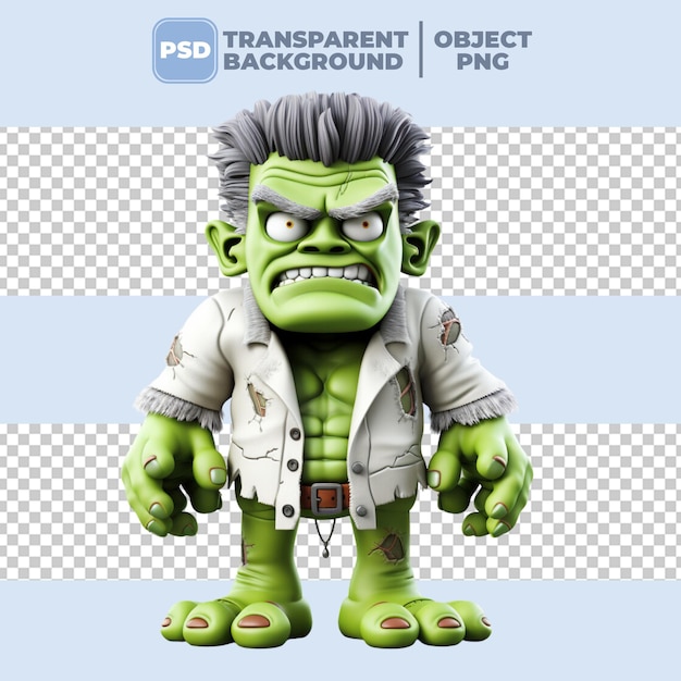 PSD psd 3d halloween grüner frankenstein wear doctor