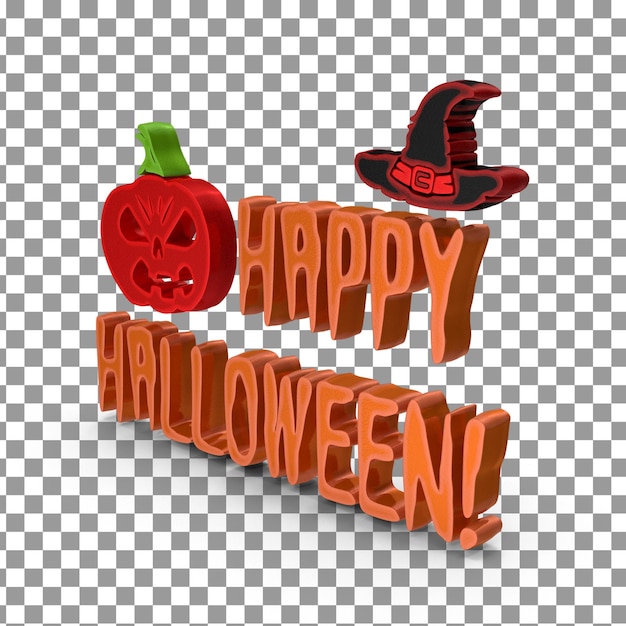 PSD psd 3d-halloween-symbol auf isoliertem und transparentem hintergrund