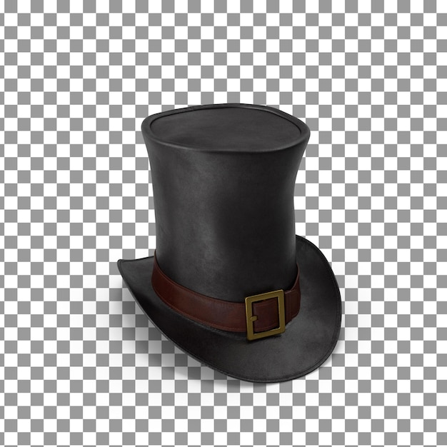 PSD 3D Hat Top en un fondo aislado y transparente