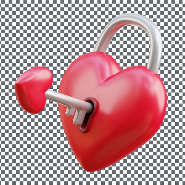 PSD 3D Hearts-Symbol auf isoliertem und transparenten Hintergrund