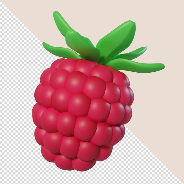 PSD 3D-Himbeer-Cartoon-Stil