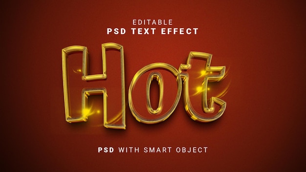 PSD 3d hot psd stile di effetto di testo modificabile