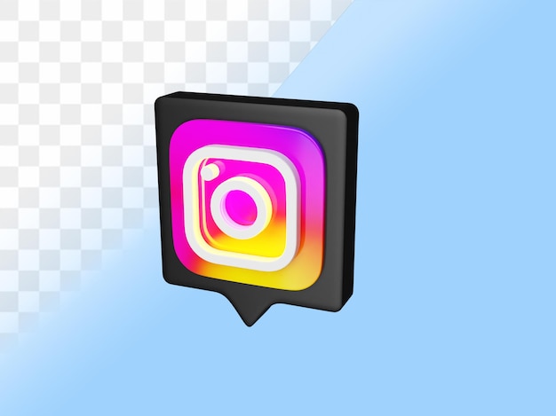 PSD 3d icona social media instagram