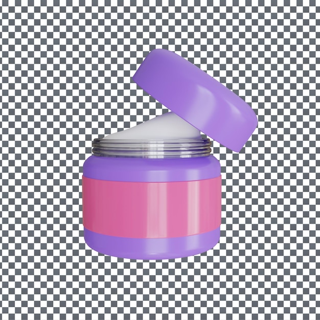 PSD 3D Icono cosmético en fondo aislado y transparente
