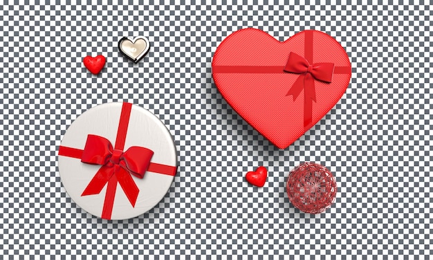 PSD 3D icono del día de San Valentín en fondo aislado y transparente