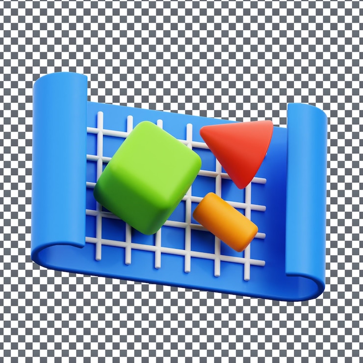 PSD psd 3d icono estacionario en fondo aislado y transparente
