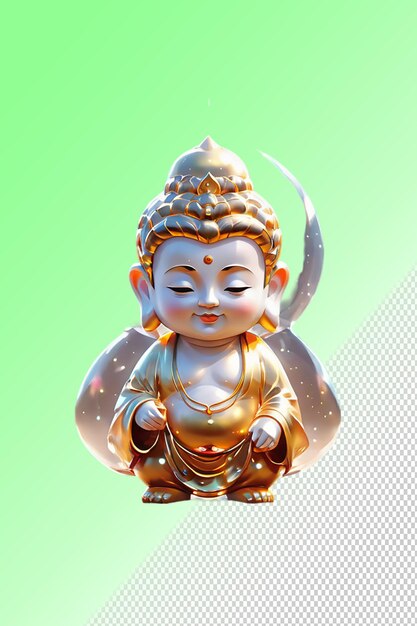 PSD psd 3d-illustration buddha isoliert auf durchsichtigem hintergrund