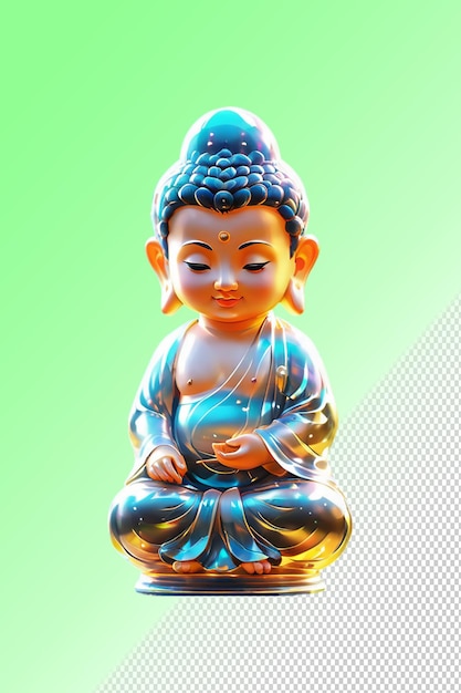 PSD psd 3d-illustration buddha isoliert auf durchsichtigem hintergrund