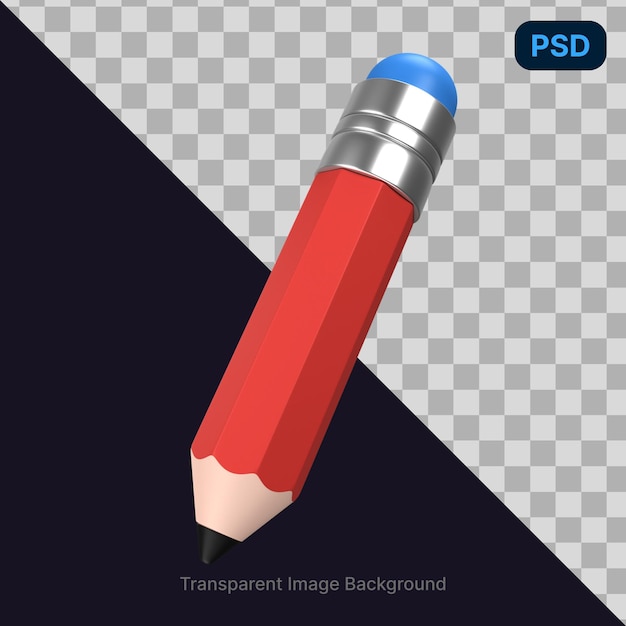 Psd 3d Illustration D'un Crayon