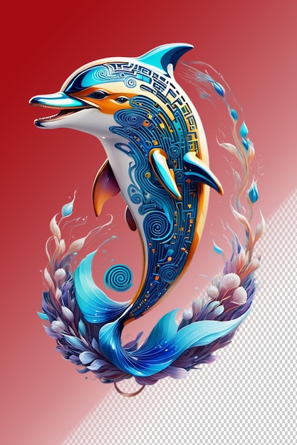 PSD psd 3d-illustration delfin isoliert auf durchsichtigem hintergrund
