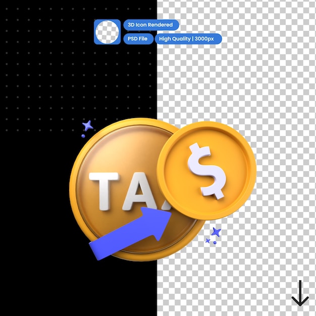 PSD psd 3d-illustration der steuerrückerstattung