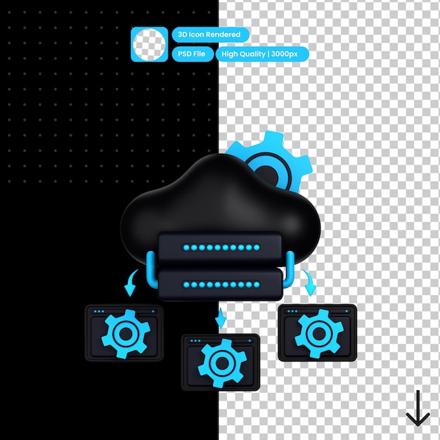 Psd 3d-illustration des cloud-systems