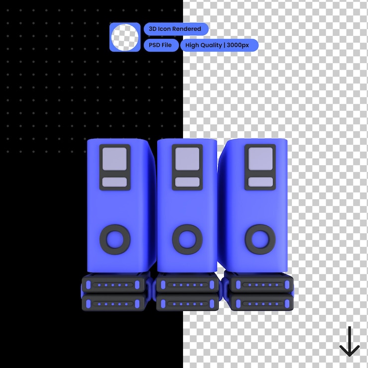 PSD psd 3d-illustration des datenarchivs