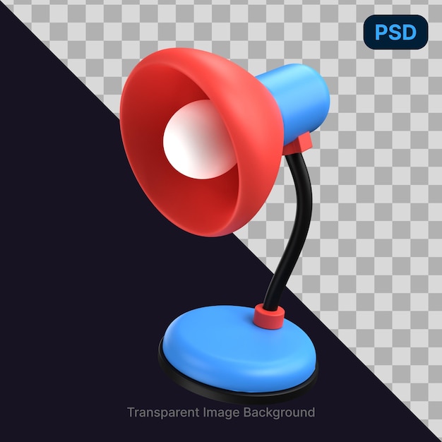 Psd 3d-illustration einer tischlampe