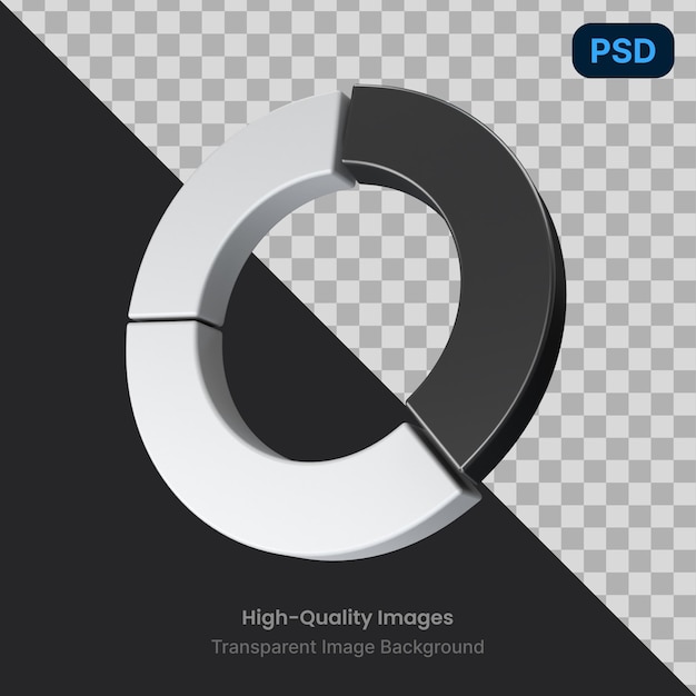 PSD psd 3d-illustration eines donut-diagramms