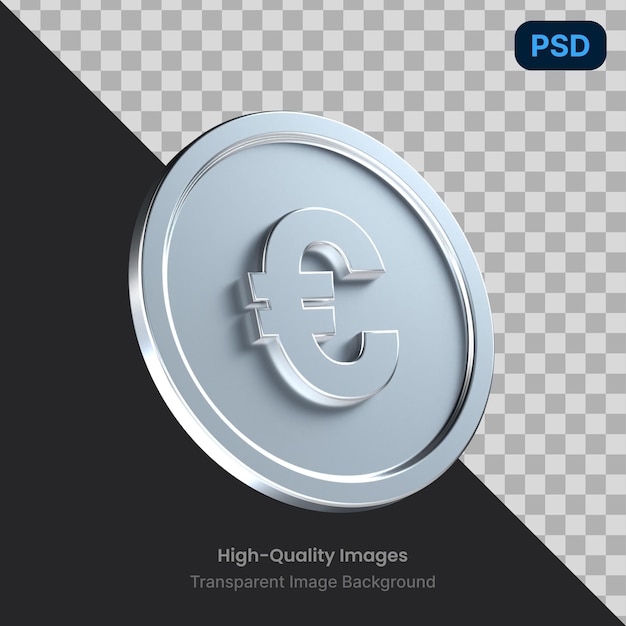 Psd 3D-Illustration eines Euro-Zeichens