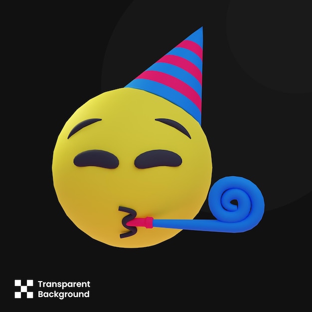 PSD 3D-Illustration eines Party-Emojis