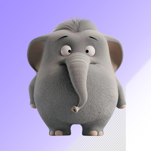 PSD psd 3d-illustration elefant isoliert auf durchsichtigem hintergrund