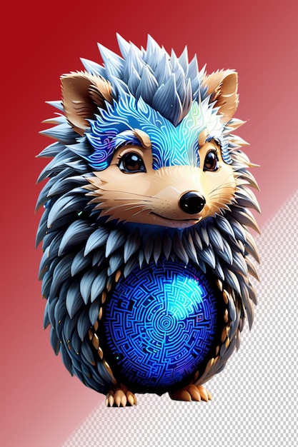 PSD psd 3d-illustration hedgehog isoliert auf durchsichtigem hintergrund