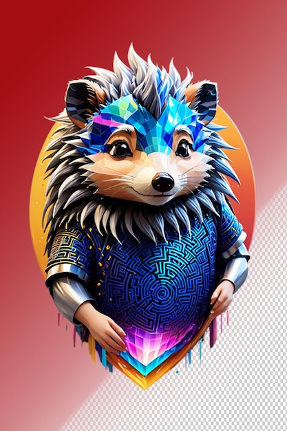 PSD psd 3d-illustration hedgehog isoliert auf durchsichtigem hintergrund