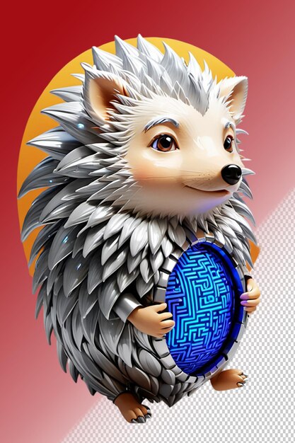 PSD psd 3d-illustration hedgehog isoliert auf durchsichtigem hintergrund