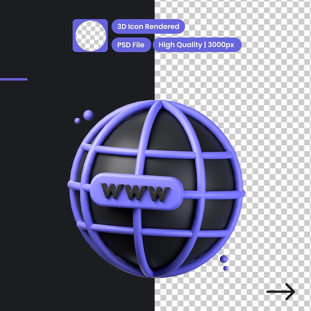 psd 3d illustration of browser