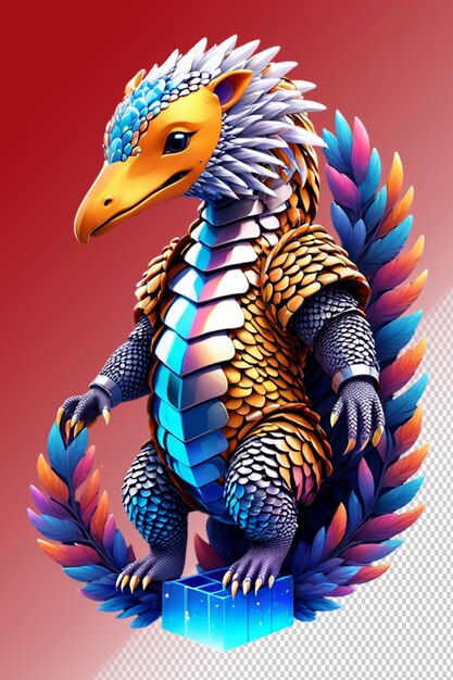 PSD psd 3d-illustration pangolin isoliert auf durchsichtigem hintergrund