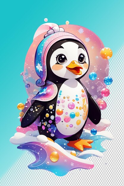 PSD psd 3d-illustration pinguin isoliert auf durchsichtigem hintergrund